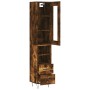 Aparador de madera contrachapada roble ahumado 34,5x34x180 cm de , Aparadores - Ref: Foro24-3199334, Precio: 102,31 €, Descue...