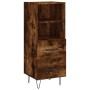 Aparador de madera contrachapada roble ahumado 34,5x34x180 cm de , Aparadores - Ref: Foro24-3199334, Precio: 102,31 €, Descue...