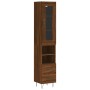 Aparador alto madera contrachapada roble marrón 34,5x34x180 cm de , Aparadores - Ref: Foro24-3199336, Precio: 104,99 €, Descu...