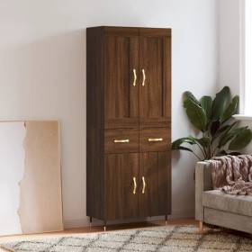 Tall brown oak plywood sideboard 69.5x34x180 cm by , Sideboards - Ref: Foro24-3199864, Price: 152,99 €, Discount: %