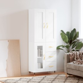 Tall white plywood sideboard 69.5x34x180 cm by , Sideboards - Ref: Foro24-3199921, Price: 161,99 €, Discount: %