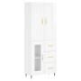 Tall white glossy plywood sideboard 69.5x34x180 cm by , Sideboards - Ref: Foro24-3199923, Price: 181,21 €, Discount: %