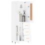 Tall white glossy plywood sideboard 69.5x34x180 cm by , Sideboards - Ref: Foro24-3199923, Price: 181,21 €, Discount: %