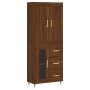 Aparador alto madera contrachapada marrón roble 69,5x34x180 cm de , Aparadores - Ref: Foro24-3199928, Precio: 160,99 €, Descu...