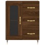 Aparador alto madera contrachapada marrón roble 69,5x34x180 cm de , Aparadores - Ref: Foro24-3199928, Precio: 160,99 €, Descu...