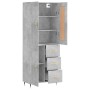 Aparador alto madera contrachapada gris hormigón 69,5x34x180 cm de , Aparadores - Ref: Foro24-3199989, Precio: 154,99 €, Desc...