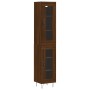 Tall oak brown plywood highboard 34.5x34x180 cm by , Sideboards - Ref: Foro24-3199464, Price: 97,78 €, Discount: %