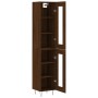 Tall oak brown plywood highboard 34.5x34x180 cm by , Sideboards - Ref: Foro24-3199464, Price: 97,78 €, Discount: %