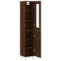 Tall oak brown plywood highboard 34.5x34x180 cm by , Sideboards - Ref: Foro24-3199528, Price: 103,68 €, Discount: %