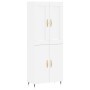 Aparador alto madera contrachapada blanco 69,5x34x180 cm de , Aparadores - Ref: Foro24-3199537, Precio: 141,99 €, Descuento: %