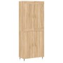 Tall plywood oak-colored highboard 69.5x34x180 cm by , Sideboards - Ref: Foro24-3199540, Price: 132,99 €, Discount: %