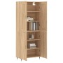 Tall plywood oak-colored highboard 69.5x34x180 cm by , Sideboards - Ref: Foro24-3199540, Price: 132,99 €, Discount: %