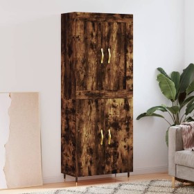 Tall smoked oak plywood highboard 69.5x34x180 cm by , Sideboards - Ref: Foro24-3199542, Price: 140,66 €, Discount: %