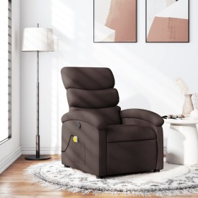 Dark brown fabric reclining massage chair by , Armchairs - Ref: Foro24-371706, Price: 240,99 €, Discount: %