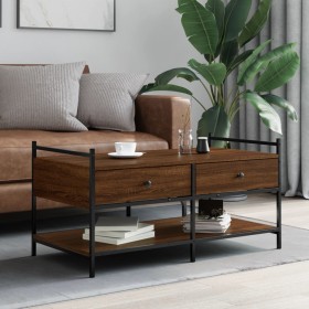 Engineered wood brown oak coffee table 99x50x50 cm by , Coffee table - Ref: Foro24-833964, Price: 75,99 €, Discount: %