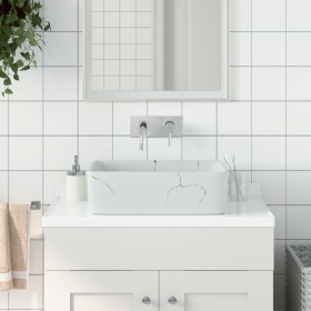 Rectangular white ceramic countertop sink 46x35.5x13 cm by , Sinks - Ref: Foro24-155075, Price: 125,04 €, Discount: %