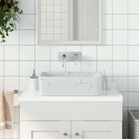 Rectangular white ceramic countertop sink 46x35.5x13 cm by , Sinks - Ref: Foro24-155075, Price: 125,14 €, Discount: %