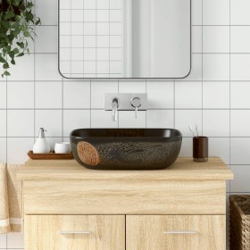 Lavabo sobre encimera rectangular cerámica negro 48x37,5x13,5cm de , Lavabos - Ref: Foro24-155094, Precio: 157,99 €, Descuent...