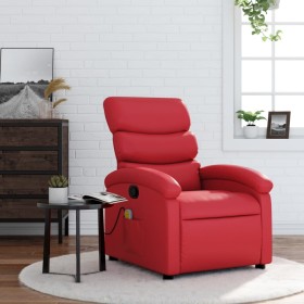 Reclining massage armchair in red synthetic leather by , Armchairs - Ref: Foro24-371725, Price: 211,41 €, Discount: %