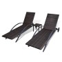 Brown synthetic rattan sun loungers with table by vidaXL, Loungers - Ref: Foro24-42490, Price: 299,58 €, Discount: %