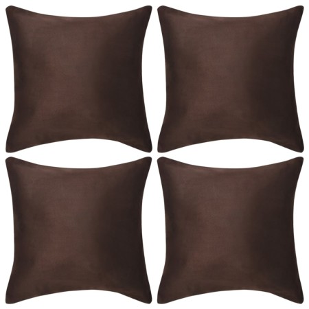 Cushion covers 4 pcs 80x80cm polyester imitation suede brown by vidaXL, Cushions - Ref: Foro24-131933, Price: 21,99 €, Discou...