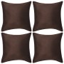 Fundas de Cojín 4 uds 80x80cm poliéster imitación gamuza marrón de vidaXL, Cojines - Ref: Foro24-131933, Precio: 21,88 €, Des...