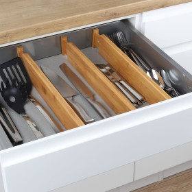 HI Set of drawer organizers 4 pcs bamboo by , Home drawer organizers - Ref: Foro24-445580, Price: 27,99 €, Discount: %