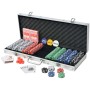 Juego de Póker con 500 fichas maletín de aluminio de vidaXL, Estuches y fichas de póquer - Ref: Foro24-80182, Precio: 60,04 €...