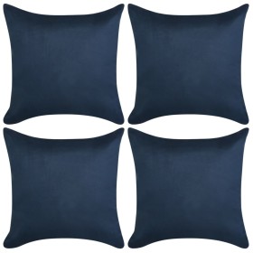 Fundas de cojín 4 uds 80x80cm Poliéster gamuza azul marino de vidaXL, Cojines - Ref: Foro24-131939, Precio: 22,99 €, Descuent...