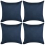 Fundas de cojín 4 uds 80x80cm Poliéster gamuza azul marino de vidaXL, Cojines - Ref: Foro24-131939, Precio: 22,97 €, Descuent...