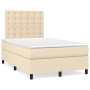 Cama box spring con colchón tela color crema 120x200 cm de , Camas y somieres - Ref: Foro24-3142086, Precio: 433,99 €, Descue...