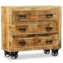 Cómoda con 3 cajones madera rugosa de mango de vidaXL, Aparadores - Ref: Foro24-243989, Precio: 267,97 €, Descuento: %