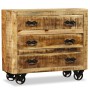 Cómoda con 3 cajones madera rugosa de mango de vidaXL, Aparadores - Ref: Foro24-243989, Precio: 267,97 €, Descuento: %