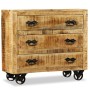 Cómoda con 3 cajones madera rugosa de mango de vidaXL, Aparadores - Ref: Foro24-243989, Precio: 267,97 €, Descuento: %