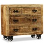 Cómoda con 3 cajones madera rugosa de mango de vidaXL, Aparadores - Ref: Foro24-243989, Precio: 267,97 €, Descuento: %