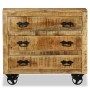 Kommode mit 3 Schubladen aus rauem Mangoholz von vidaXL, Sideboards - Ref: Foro24-243989, Preis: 267,97 €, Rabatt: %