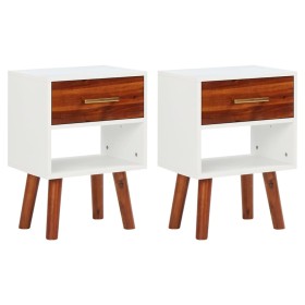 Bedside tables 2 pcs made of solid acacia wood 40x30x57 cm by vidaXL, Nightstands - Ref: Foro24-245740, Price: 85,99 €, Disco...