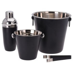 Excellent Houseware Set Barzubehör 4-teilig aus schwarzem Edelstahl von , Cocktailshaker - Ref: Foro24-442503, Preis: 25,23 €...