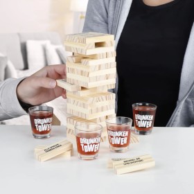 HI Shot glass set with wooden tower by , drinking games - Ref: Foro24-445566, Price: 21,99 €, Discount: %