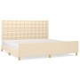 Estructura de cama con cabecero de tela color crema 200x200 cm de , Camas y somieres - Ref: Foro24-3125410, Precio: 253,41 €,...