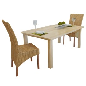 Sillas de comedor 2 unidades ratán natural marrón de vidaXL, Sillas de comedor - Ref: Foro24-243236, Precio: 264,99 €, Descue...