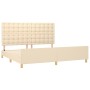 Bed frame with cream fabric headboard 200x200 cm by , Beds and slatted bases - Ref: Foro24-3125410, Price: 253,41 €, Discount: %