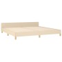 Bed frame with cream fabric headboard 200x200 cm by , Beds and slatted bases - Ref: Foro24-3125410, Price: 252,99 €, Discount: %