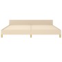 Estructura de cama con cabecero de tela color crema 200x200 cm de , Camas y somieres - Ref: Foro24-3125410, Precio: 253,41 €,...