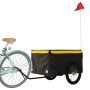 Black and yellow iron bicycle trailer 45 kg by , Bicycle trailers - Ref: Foro24-94092, Price: 79,03 €, Discount: %