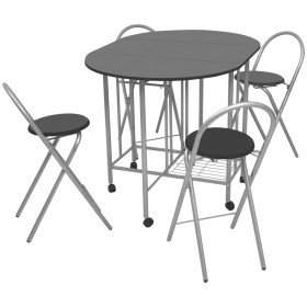 Conjunto de comedor plegable 5 piezas MDF negro de vidaXL, muebles para cocinas y comedores - Ref: Foro24-243902, Precio: 163...