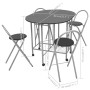 Conjunto de comedor plegable 5 piezas MDF negro de vidaXL, muebles para cocinas y comedores - Ref: Foro24-243902, Precio: 163...