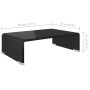 Black glass TV stand/monitor riser 40x25x11 cm by vidaXL, TV Furniture - Ref: Foro24-244134, Price: 60,81 €, Discount: %