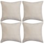 Fundas de cojín 4 uds 40x40cm poliéster gamuza beige de vidaXL, Cojines - Ref: Foro24-131928, Precio: 24,44 €, Descuento: %