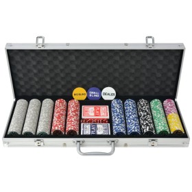 Pokerspiel mit 500 Laserchips im Aluminiumkoffer von vidaXL, Pokerkoffer und Chips - Ref: Foro24-80184, Preis: 70,03 €, Rabat...